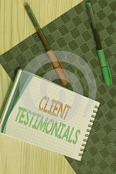 Conceptual display Client Testimonials. Business idea Written Declaration Certifying persons Character Value Multiple