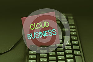 Text caption presenting Cloud Business. Business idea internetbased delivery of services made available to users