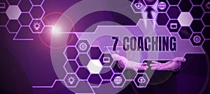 Conceptual display 7 Coaching. Concept meaning Refers to a number of figures regarding business to be succesful -47617 photo