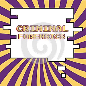 Conceptual display Criminal Forensics. Concept meaning Federal Offense actions Illegal Activities punishable by Law