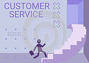 Conceptual display Customer Service. Internet Concept process of ensuring client satisfaction with product Gentleman In