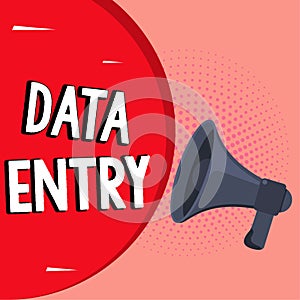 Conceptual display Data Entry. Word for process of inputting data or information into the computer