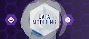 Conceptual display Data Modeling. Internet Concept process of transferring data between data storage systems