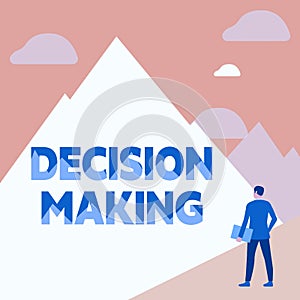 Conceptual display Decision Making. Business overview process of making decisions especially important ones Gentleman In