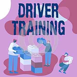 Conceptual display Driver Training. Business concept prepares a new driver to obtain a driver s is license Colleagues