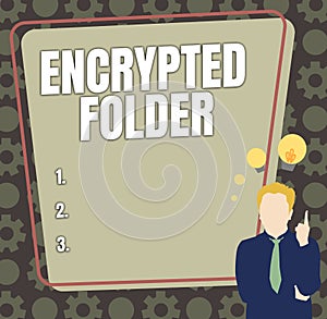 Conceptual display Encrypted Folder. Business showcase protect confidential data from attackers with access Illustration