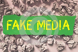 Conceptual display Fake Media. Business idea An formation held by brodcasters which we cannot rely on photo