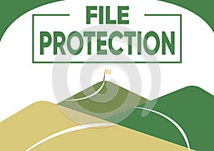 Conceptual display File Protection. Business approach Preventing accidental erasing of data using storage medium