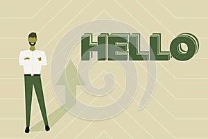 Conceptual display Hello. Word Written on used as a greeting or to begin a telephone conversation Greet someone