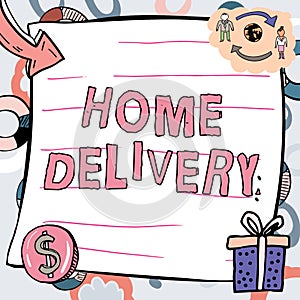 Conceptual display Home Delivery. Business overview All checkout items are directly sent to the buyer s is home