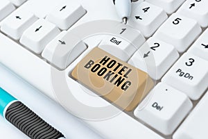 Conceptual display Hotel Booking. Business idea Online Reservations Presidential Suite De Luxe Hospitality -48550 photo