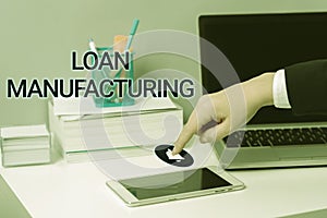 Conceptual display Loan ManufacturingBank Process to check Eligibility of the Borrower. Conceptual photo Bank Process to