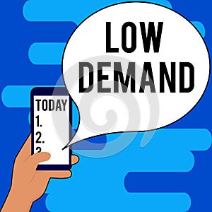 Conceptual display Low Demand. Business idea less consumer's desire to purchase goods and services