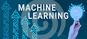 Conceptual display Machine Learning. Business overview the concept that a computer can learn new data itself