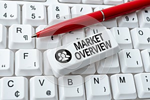 Conceptual display Market Overview. Word for brief synopsis of a commercial or industrial market Internet Browsing And
