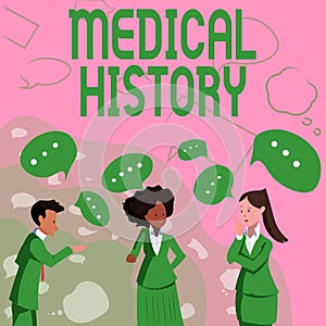 Conceptual display Medical History. Business overview the past background of a person in terms of health Illustration Of