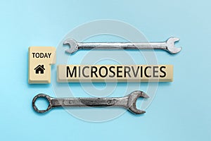 Conceptual display Microservices. Word for Software development technique Building single function module
