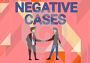Conceptual display Negative Cases. Business showcase circumstances or conditions that are confurmed to be false Man And photo