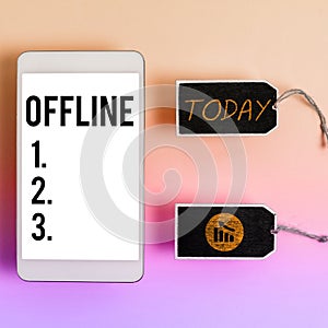 Conceptual display Offline. Business overview Not having directly connected to a computer or external network