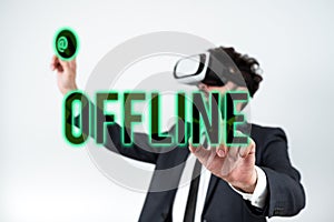 Conceptual display Offline. Business overview Not having directly connected to a computer or external network