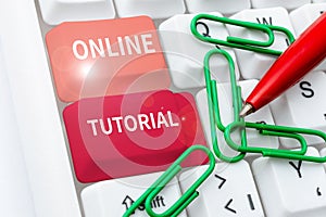 Conceptual display Online Tutorial. Business overview An individual is being trained under digital technology