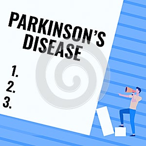 Conceptual display Parkinson s is Disease. Business showcase nervous system disorder that affects movement Man Standing