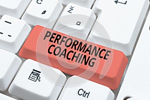 Conceptual display Performance Coaching. Business idea Facilitate the Development Point out the Good and Bad
