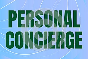 Conceptual display Personal Concierge. Business showcase someone who will make arrangements or run errands Line