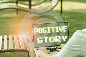 Conceptual display Positive Story. Word for Meaningful and motivating article Good News Success scoop Online Jobs And