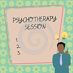 Conceptual display Psychotherapy Session. Business approach treatments that can help with mental health problems