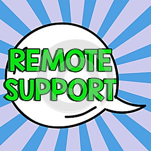 Conceptual display Remote Support. Business approach help end-users to solve computer problems and issues remotely