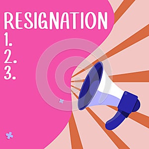 Conceptual display Resignation. Business overview act of giving up working, ceasing positions, leaving job