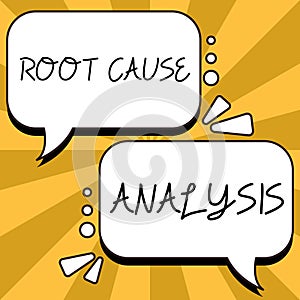 Sign displaying Root Cause Analysis. Business overview Method of Problem Solving Identify Fault or Problem