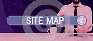 Conceptual display Site Map. Internet Concept designed to help both users and search engines navigate the site