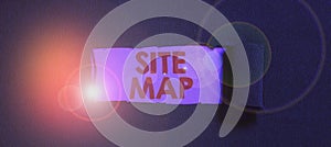 Conceptual display Site Map. Word for designed to help both users and search engines navigate the site