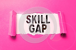 Conceptual display Skill Gap. Business approach Refering to a person's weakness or limitation of knowlege