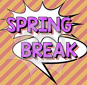 Conceptual display Spring Break. Business overview Vacation period at school and universities during spring
