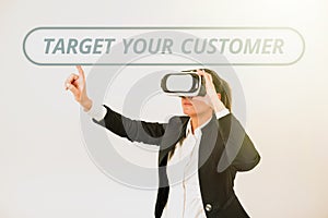 Conceptual display Target Your Customer. Word Written on attract and grow audience, consumers, and prospects