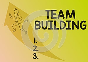 Conceptual display Team Building. Internet Concept Types of activities used to enhance social relations Illustration Of