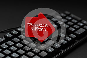 Conceptual display Technical Support. Concept meaning Repair and advice services to users of their products Inputting