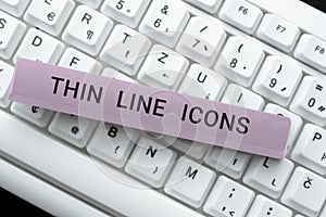 Conceptual display Thin Line Icons. Business concept Symbols used in cellphones and other apps like buttons Man With