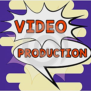Conceptual display Video Production. Internet Concept process of converting an idea into a video Filmaking photo