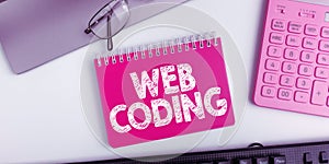 Conceptual display Web Coding. Conceptual photo work involved in developing a web site for the Internet