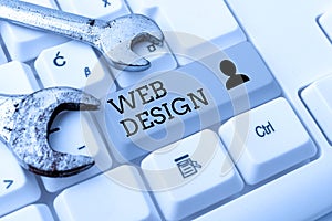 Conceptual display Web Design. Business approach Website development Designing and process of creating websites Abstract