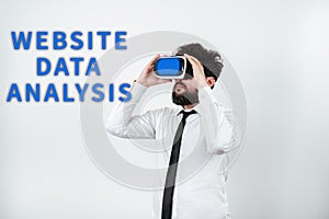 Conceptual display Website Data Analysis. Internet Concept analysis and report of web data for enhancing webpage