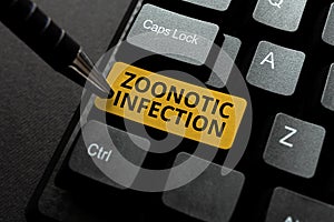 Conceptual display Zoonotic Infection. Word Written on Zoonotic Infection Typing Online Tourist Guidebook, Searching