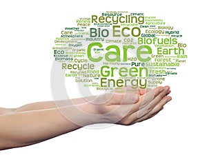 Conceptual ecology word cloud isolated