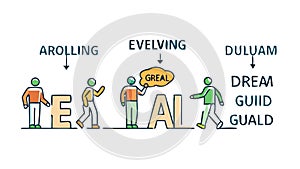 Conceptual Evolution, Progress and Growth Stages, vector design Generative AI