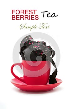 Conceptual forest berries tea. isolated