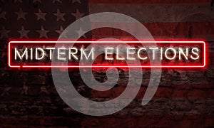 Midterm Elections American Politics Neon Sign Conceptual Graphic photo